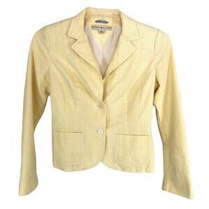 Tommy Hilfiger Women's Blazer Two-Button Size Small Petite Lined Yellow Vintage
